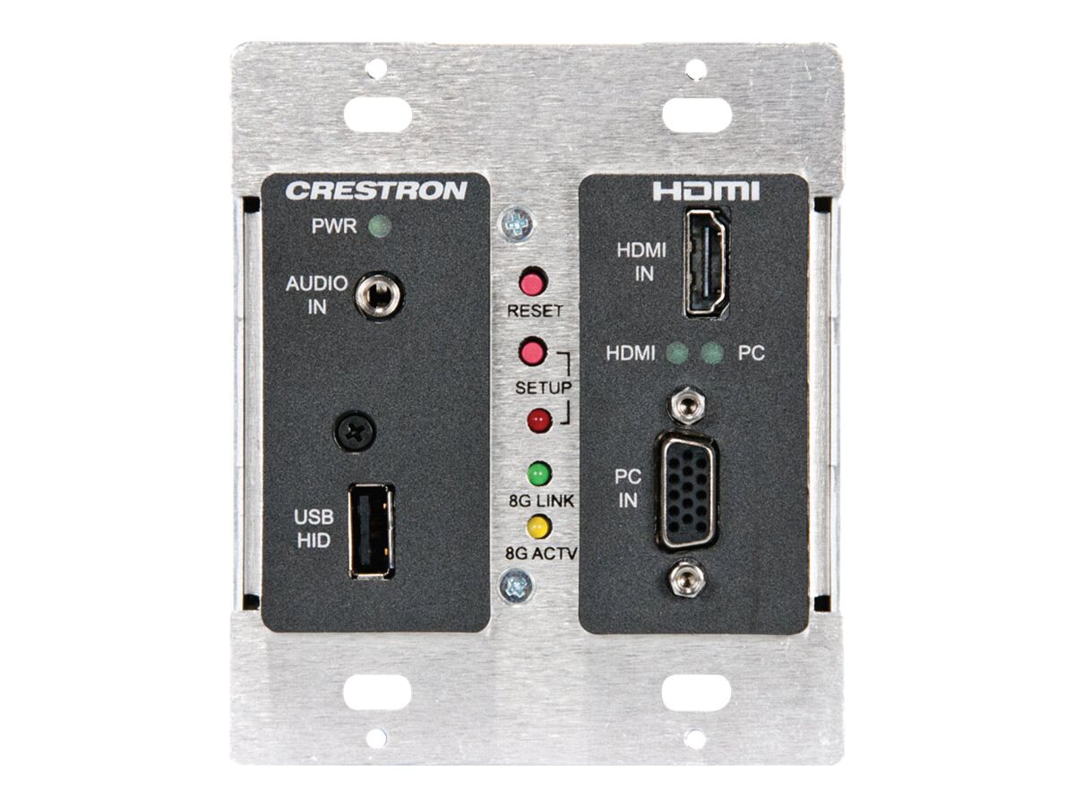 Crestron Wall Plate DigitalMedia 8G+ Transmitter - Black