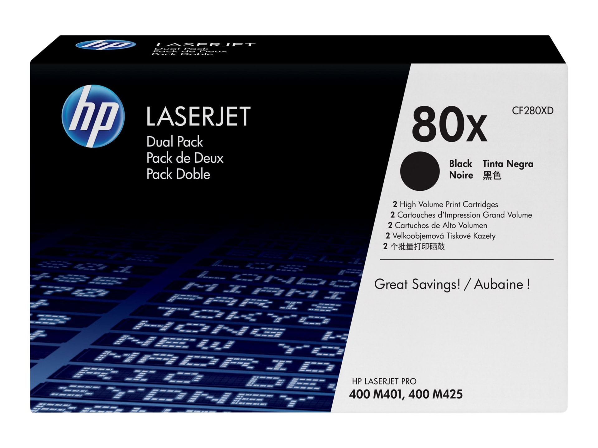 Hp 80x Cf280xd 2 Pack High Yield Black Original Laserjet Toner Cartridges Cf280xd Toner 9681