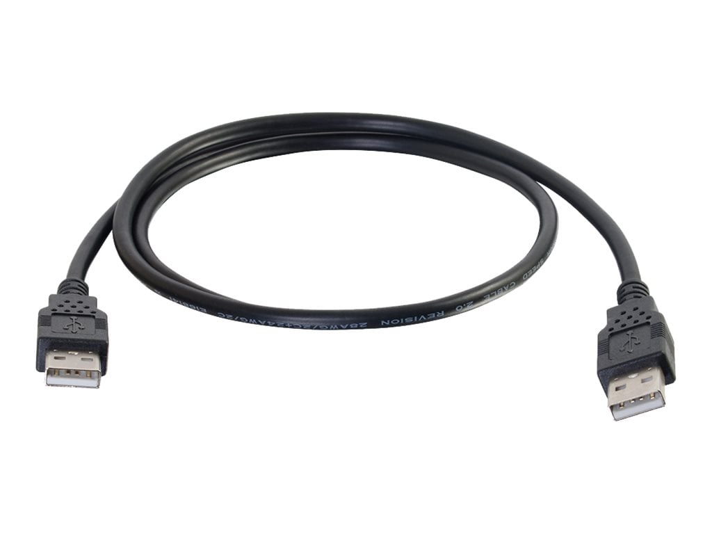 C2G 3.3ft USB Cable - USB A to USB A Cable - USB 2.0 - Black - M/M