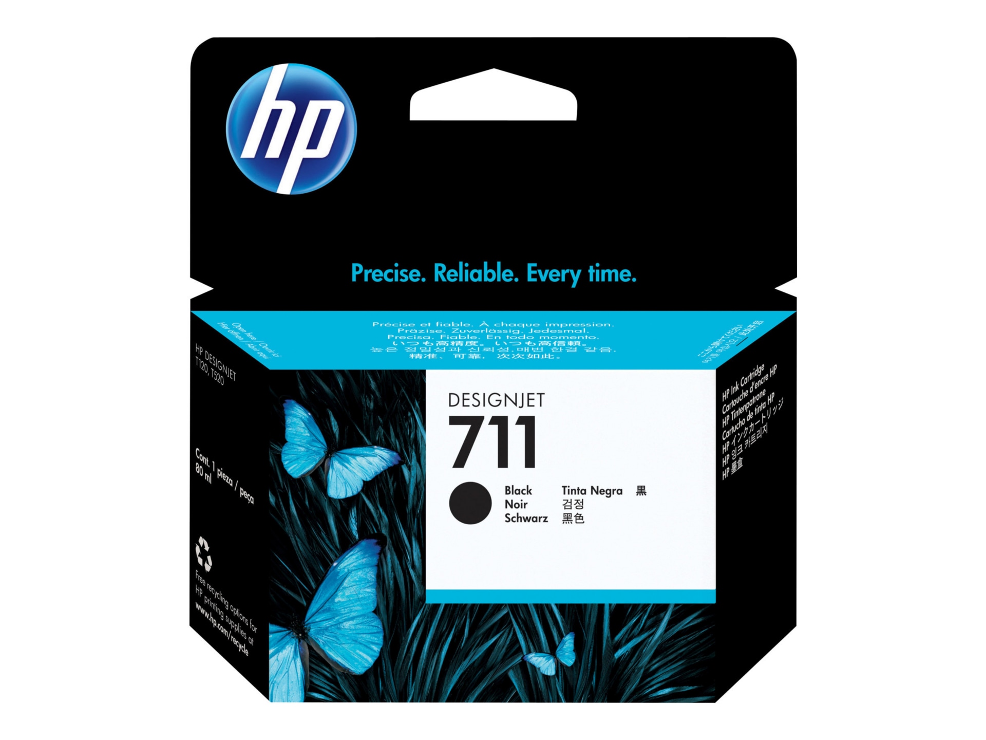 HP 711 Original Inkjet Ink Cartridge - Black - 1 Each