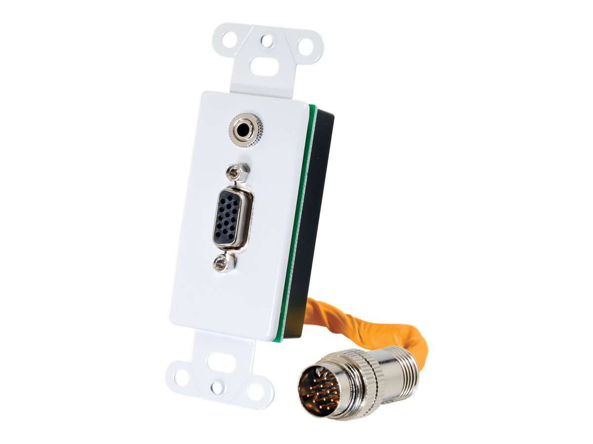 C2g Rapidrun Vga Hd15 3 5mm Decorative Style Wall Plate