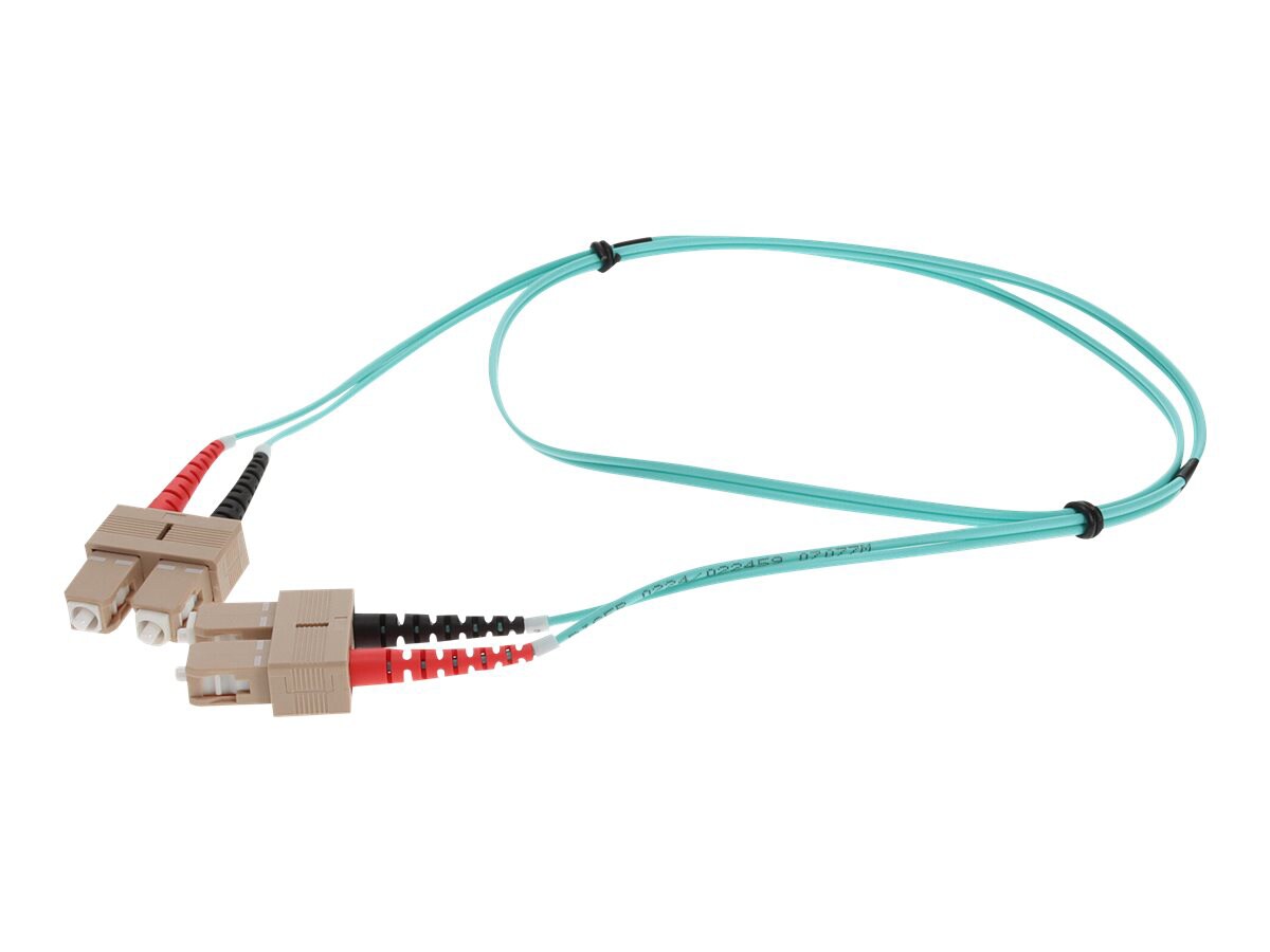 Proline 2m SC (M) to SC (M) Aqua OM4 Duplex Fiber OFNR Patch Cable