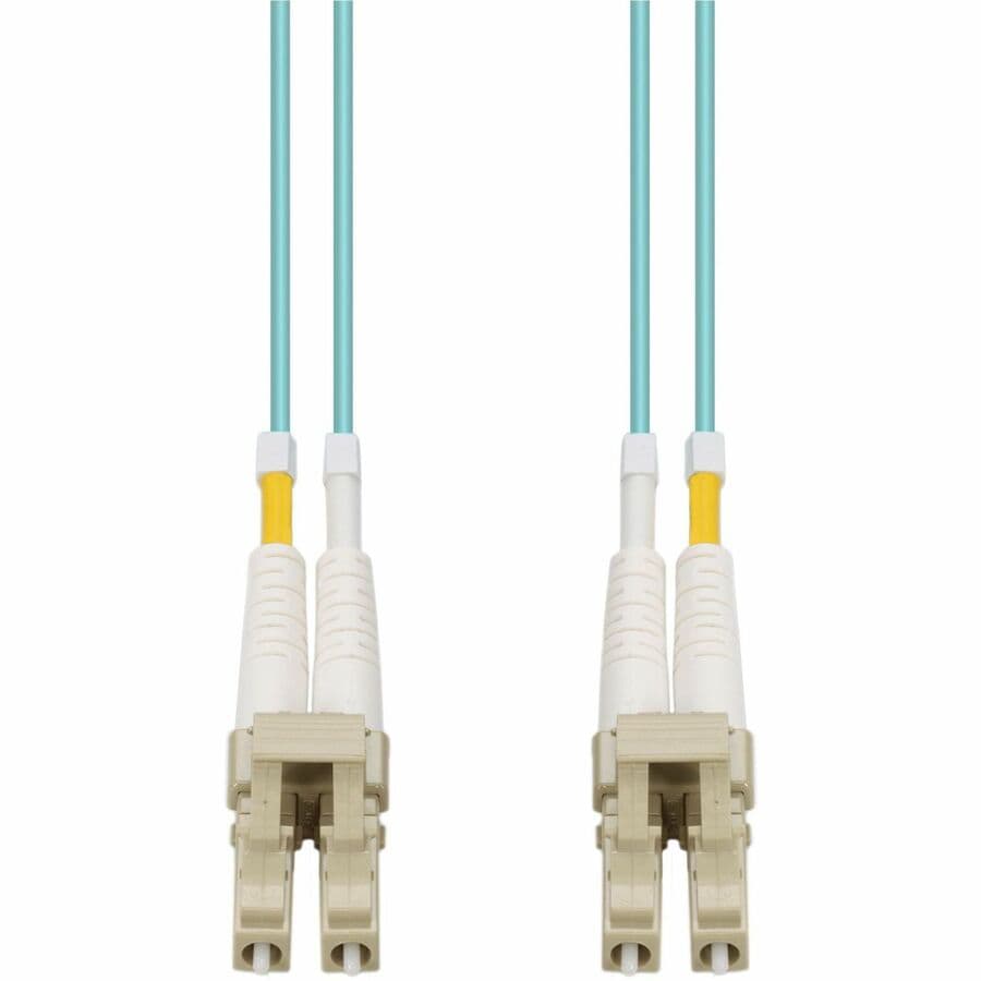 Proline 10m LC to LC Aqua OM4 Duplex OFNR (Riser-Rated) Fiber Patch Cable