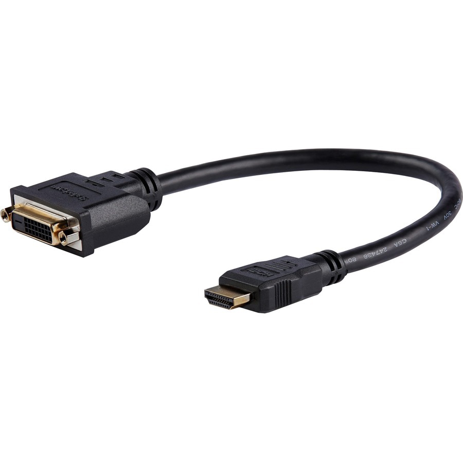 StarTech.com 8in HDMI&reg; to DVI-D Video Cable Adapter - HDMI Male to DVI Female