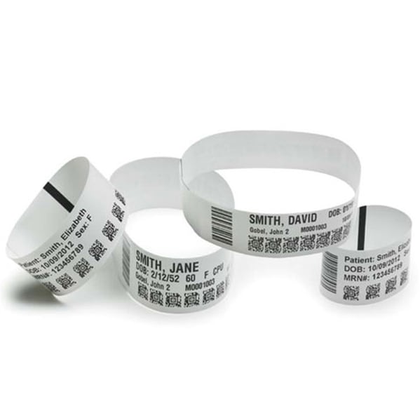 Zebra Wristband, Polypropylene, 1 x 7in, Direct Thermal, Z-Band UltraSoft