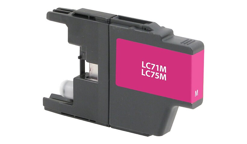 Clover Remanufactured Ink for Brother LC75M, Magenta, 600 page yield