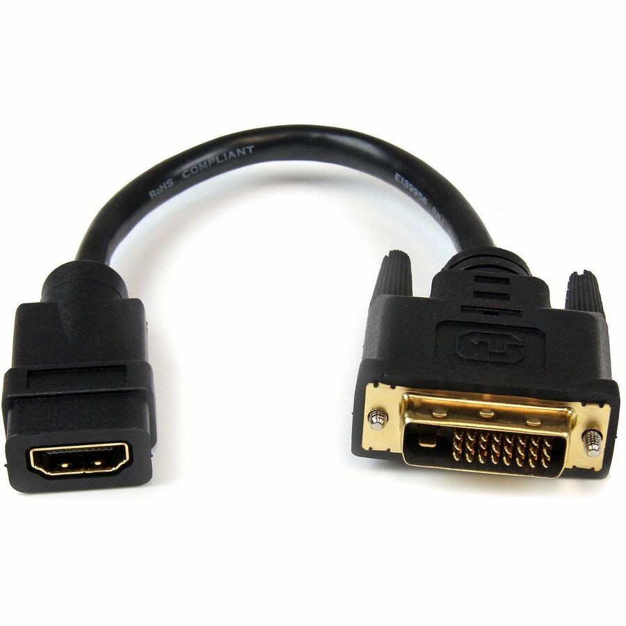 StarTech.com 8in HDMI to DVI-D Video Cable Adapter - HDMI Female to DVI Male - HDMI to DVI Dongle Adapter Cable