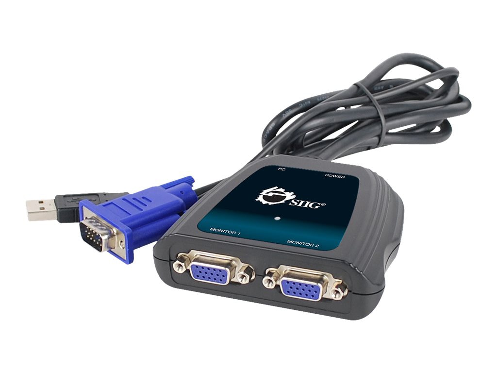 SIIG 1x2 Compact VGA Splitter - video splitter - 2 ports