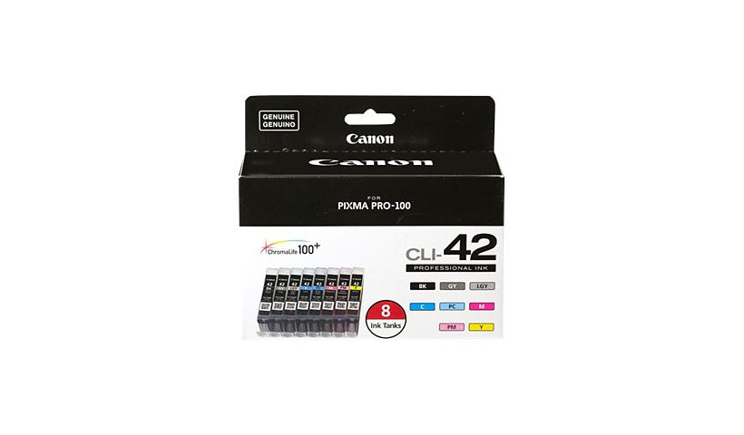Canon CLI-42 Color Ink Value Pack - 8-pack - gray, yellow, cyan, magenta, light gray, photo black, photo cyan, photo