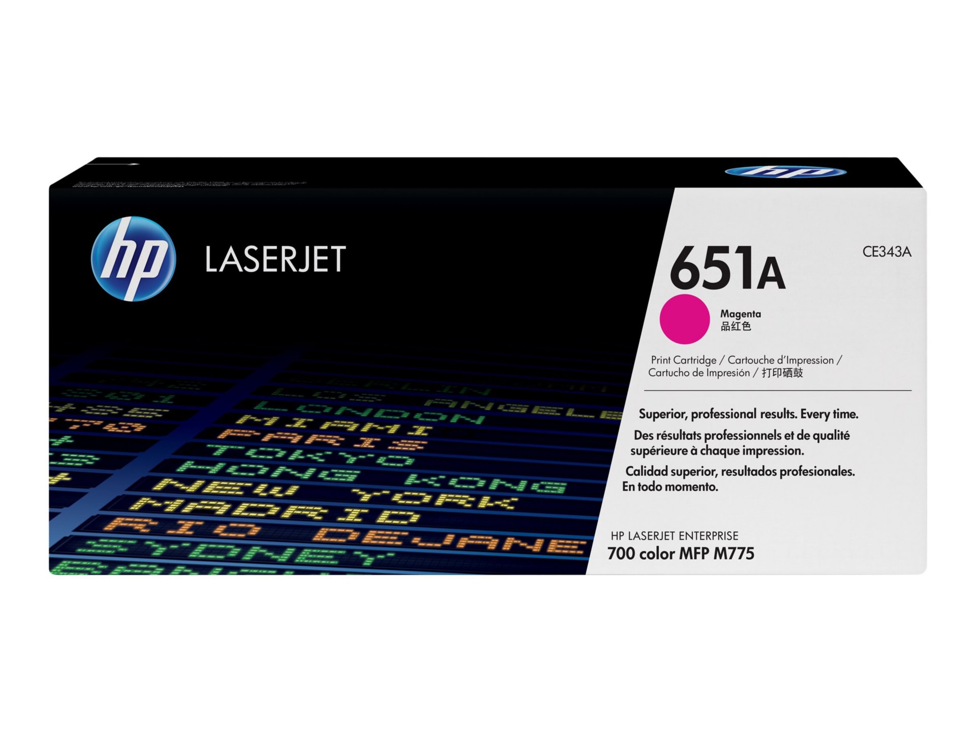 HP 651A (CE343A) Original Laser Toner Cartridge - Single Pack - Magenta - 1 Each