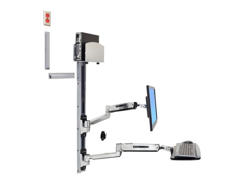 Ergotron LX mounting kit - Patented Constant Force Technology - for LCD display / keyboard / mouse / CPU - medium CPU
