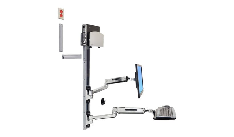 Ergotron LX mounting kit - Patented Constant Force Technology - for LCD display / keyboard / mouse / CPU - medium CPU