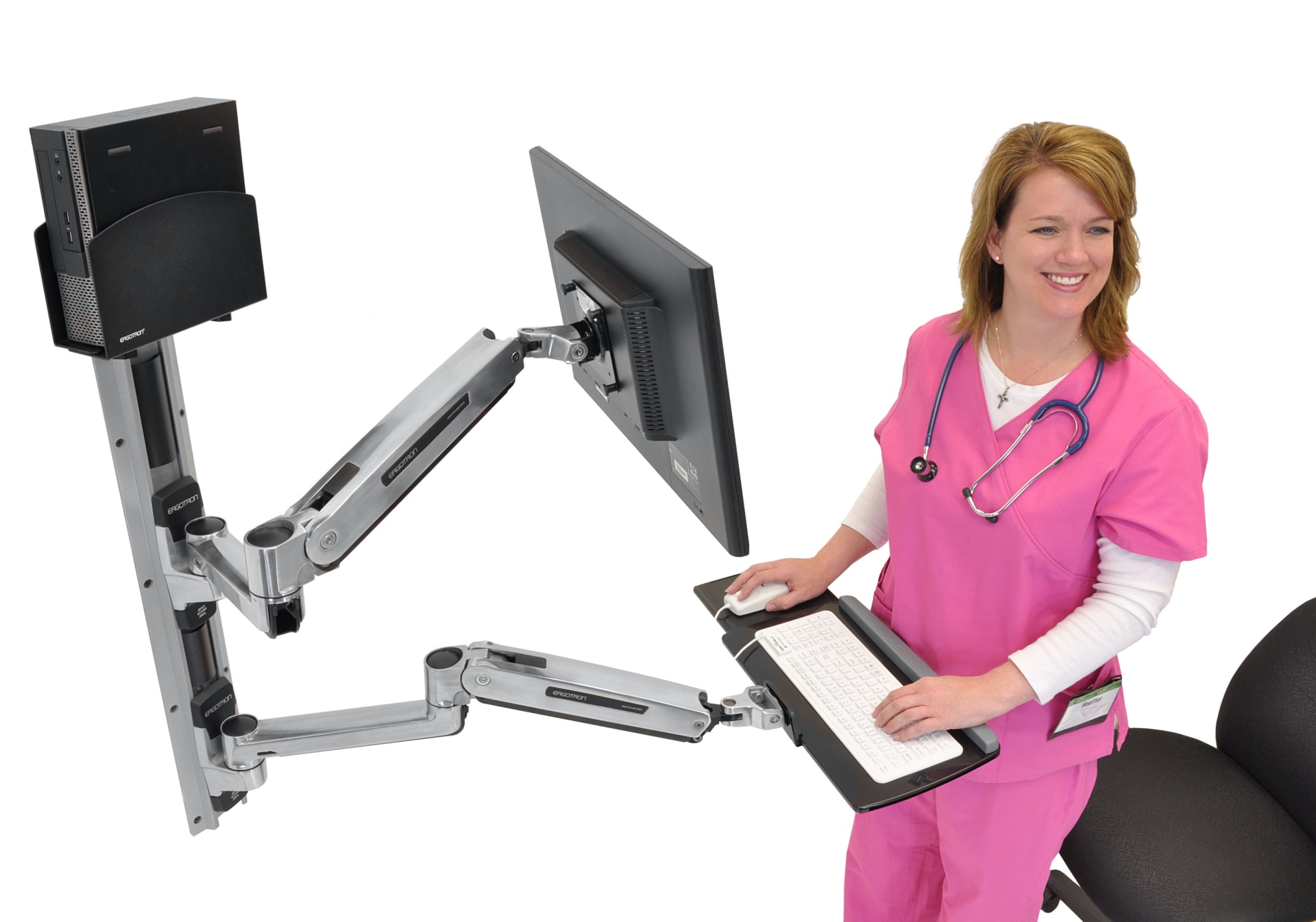 Thumbnail 2 of 6 for Ergotron LX mounting kit - Constant Force Technology - for LCD display / keyboard / mouse / CPU - medium CPU holder -