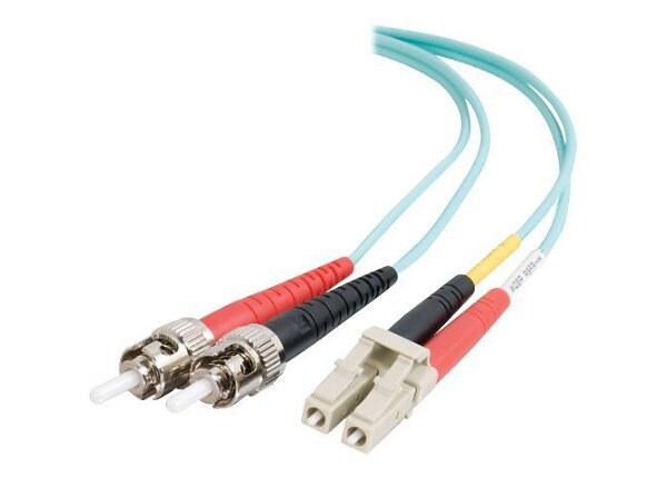 C2G 5m LC-ST 10Gb 50/125 Duplex Multimode OM3 Fiber Cable - Aqua - 16ft - patch cable - 5 m - aqua