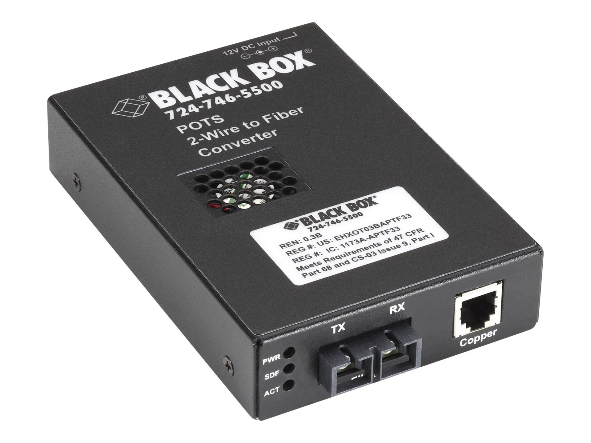 Black Box POTS 2-Wire to Fiber Converter - short-haul modem - TAA Compliant