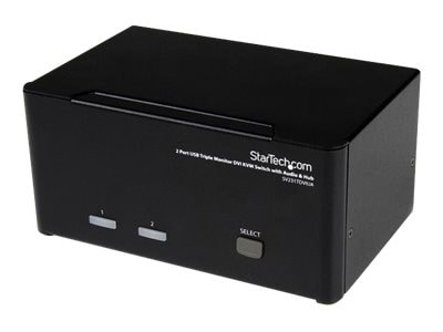 StarTech.com 2 Port Triple Monitor DVI USB KVM Switch w/ Audio and USB Hub