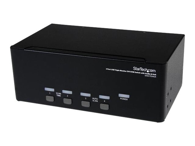 StarTech.com 4 Port Triple Monitor DVI USB KVM Switch w/ Audio and USB Hub