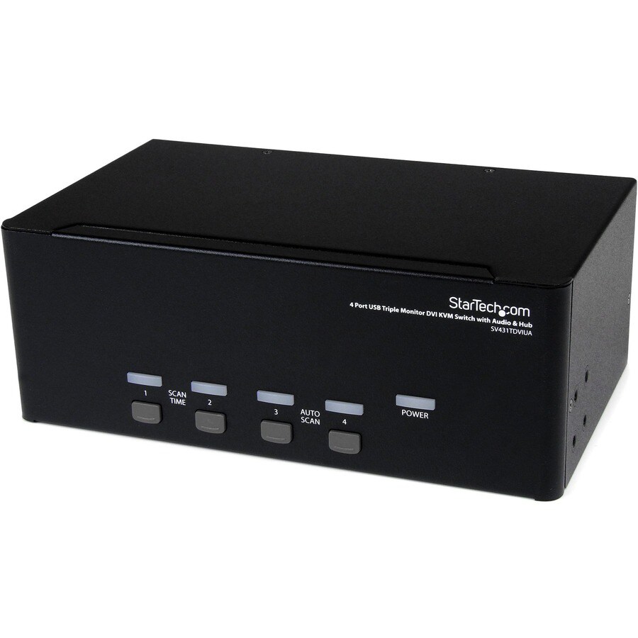 StarTech.com 4 Port Triple Monitor DVI USB KVM Switch w/ Audio and USB Hub