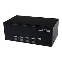 StarTech.com 4 Port Triple Monitor DVI USB KVM Switch w/ Audio and USB Hub