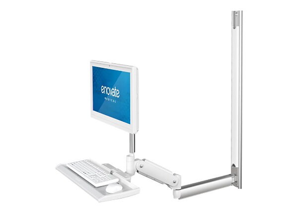 e997 Wall Arm 32" Track, Std Keyboard Tray and Extension - 700N Gas Spring