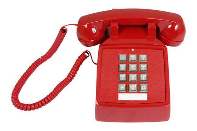 Cortelco 2500 Basic Desk Phone - Red