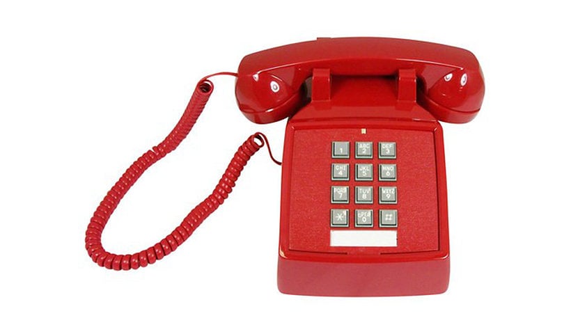 Cortelco 2500 Basic Desk Phone - Red