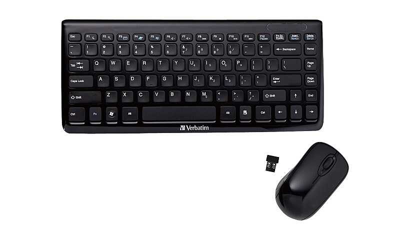 Verbatim Wireless Mini Slim - keyboard and mouse set - piano black