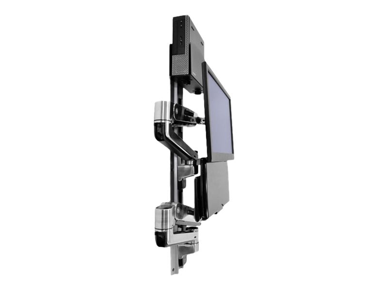Ergotron LX Wall Mount System with Small CPU Holder - system unit / monitor