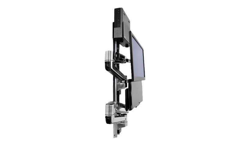 Ergotron LX Wall Mount System with Small CPU Holder - system unit / monitor / keyboard mouning kit - sit-stand