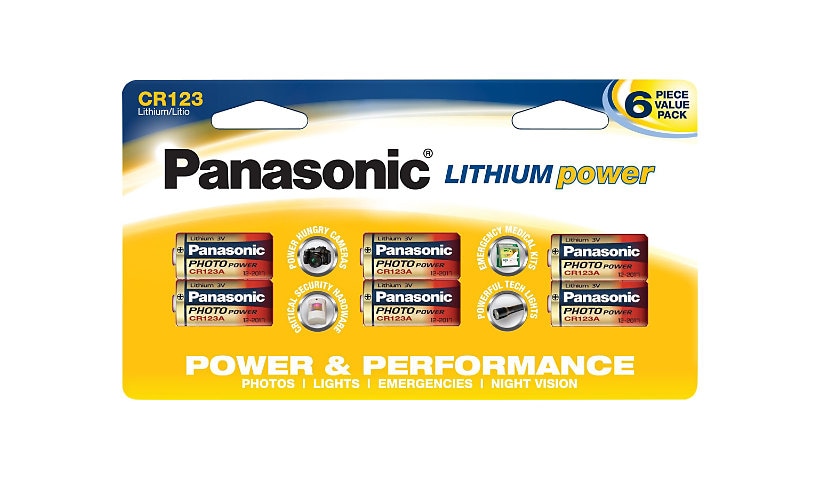 Panasonic Photo Power battery - 6 x CR123 - Li