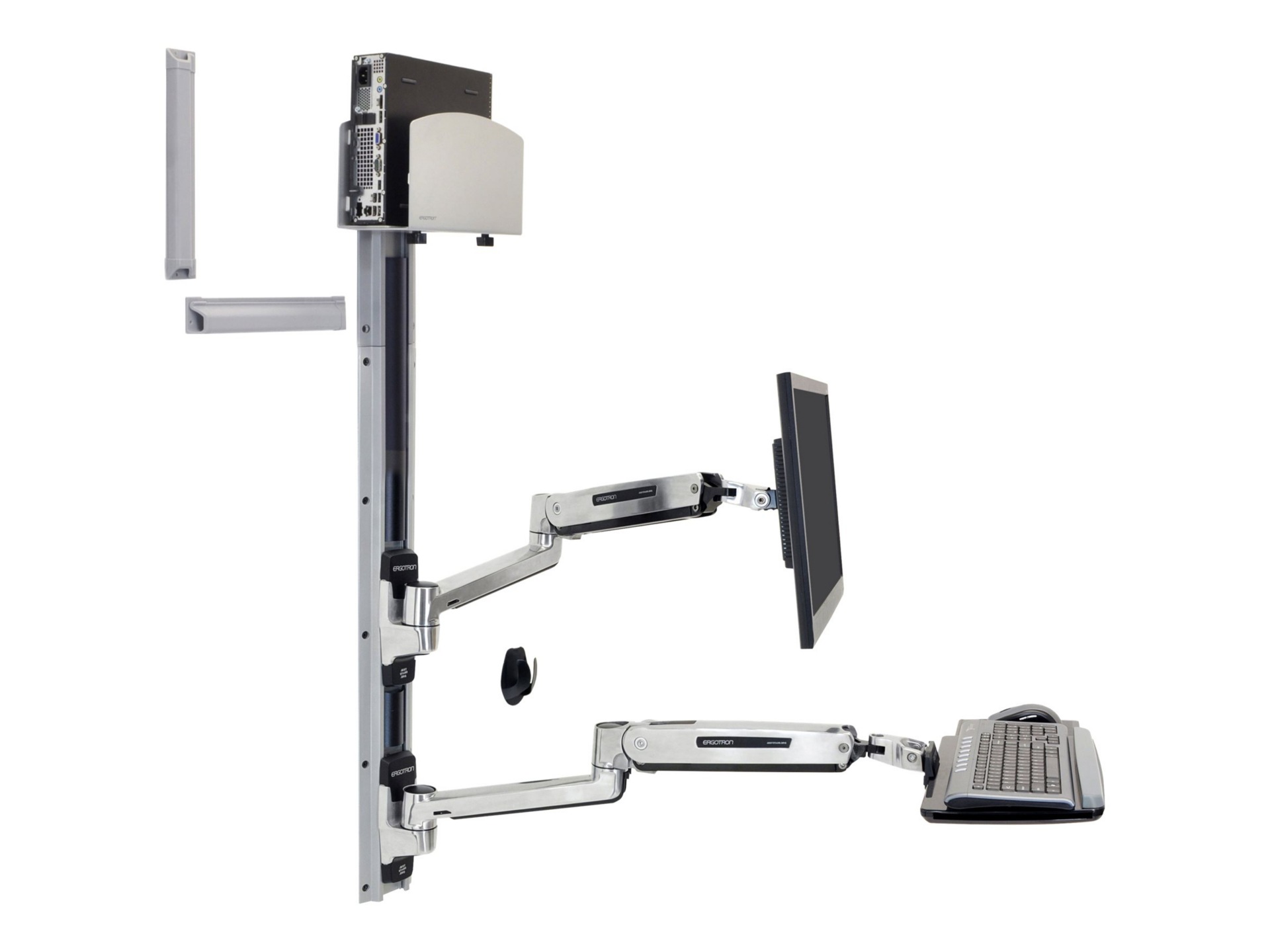 Ergotron LX mounting kit - Constant Force Technology - for LCD display / keyboard / mouse / CPU - medium CPU holder -
