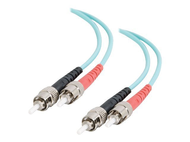 C2G 2m ST-ST 10Gb 50/125 OM3 Duplex Multimode Fiber Cable - Aqua