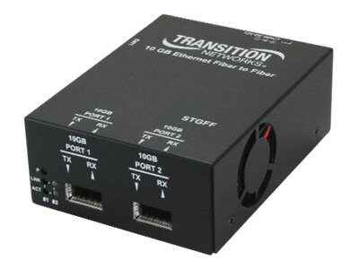 Transition Stand-Alone 10 Gigabit Ethernet Fiber to Fiber Converter - media converter