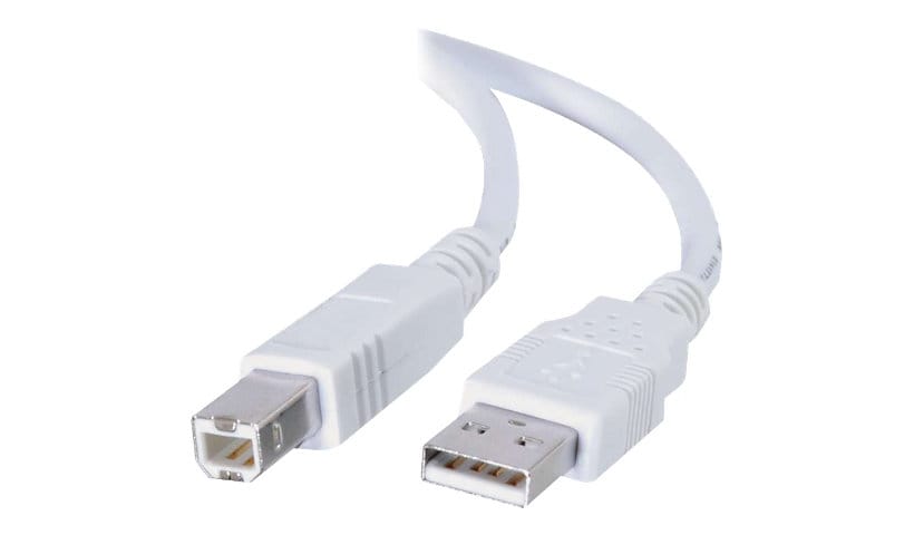 C2G 3.3ft USB to USB B Cable - USB A to USB B - USB 2.0 - White - M/M