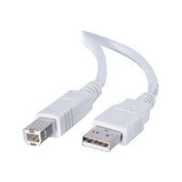 C2G 3.3ft USB to USB B Cable - USB A to USB B - USB 2.0 - White - M/M