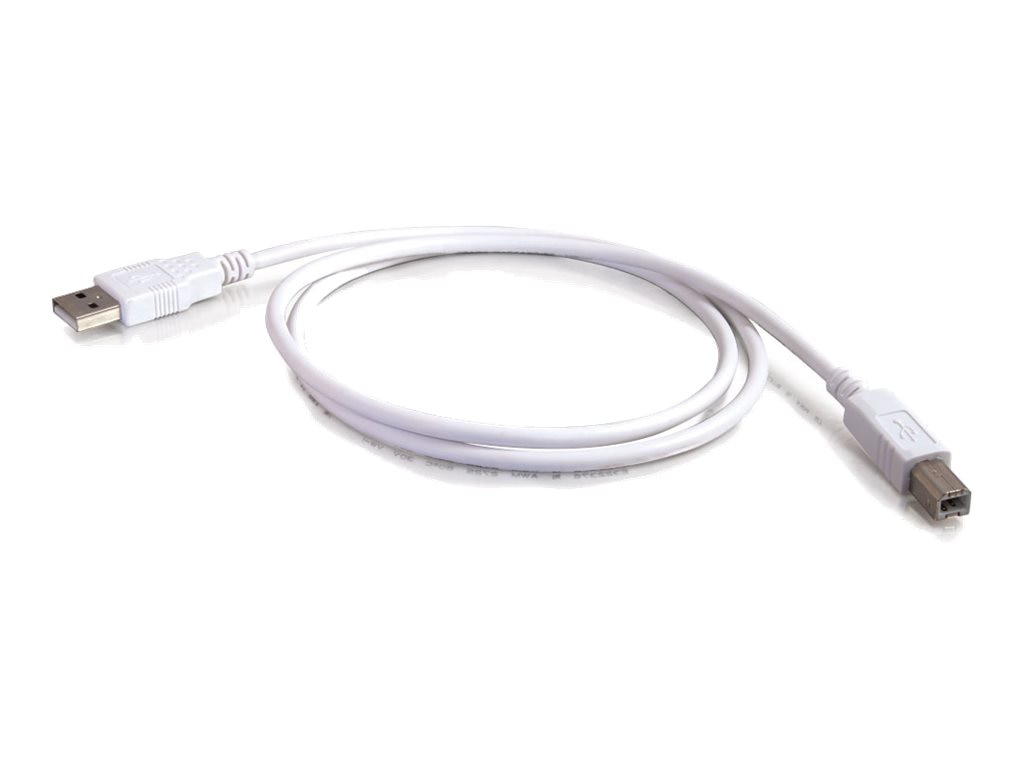Thumbnail 2 of 4 for C2G 3.3ft USB to USB B Cable - USB A to USB B - USB 2.0 - White - M/M