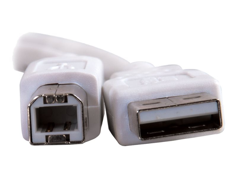 Thumbnail 3 of 4 for C2G 3.3ft USB to USB B Cable - USB A to USB B - USB 2.0 - White - M/M