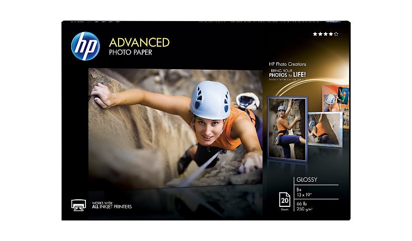 HP Advanced - photo paper - glossy - 20 sheet(s) - Super B - 250 g/m²