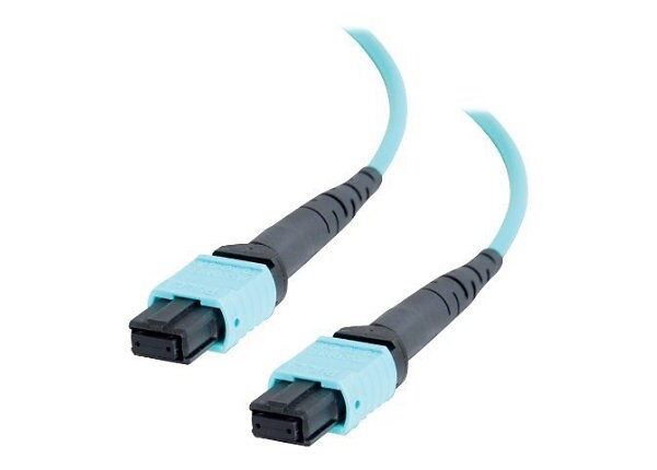 C2G 15m MTP 10Gb 50/125 OM3 Multimode PVC Fiber Cable - Aqua
