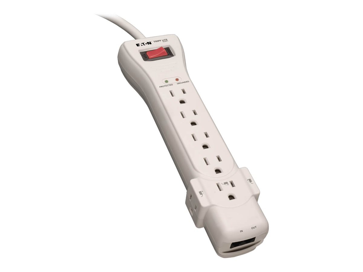 Eaton Tripp Lite Series Protect It! 7-Outlet Surge Protector, 7 ft. 2.13 m Cord, 2520 Joules, Fax/Modem Protection, RJ11