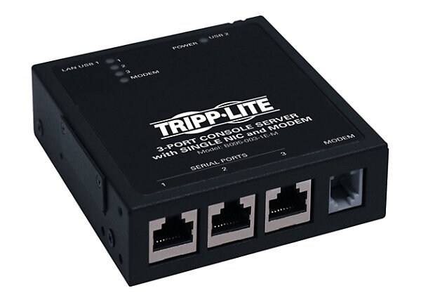 Tripp Lite 3-Port IP Serial Console Server Terminal Server w/ Built in Modem TAA GSA - console server