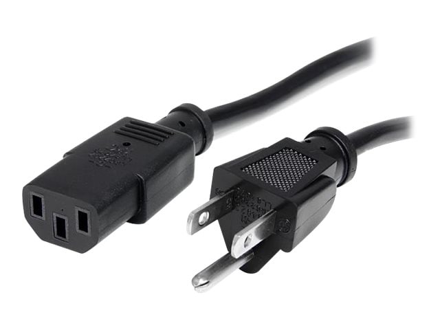 StarTech.com 3ft (1m) Heavy Duty Power Cord, NEMA 5-15P to C13, 15A 125V, 14AWG, Replacement AC Computer Power Cord, PC