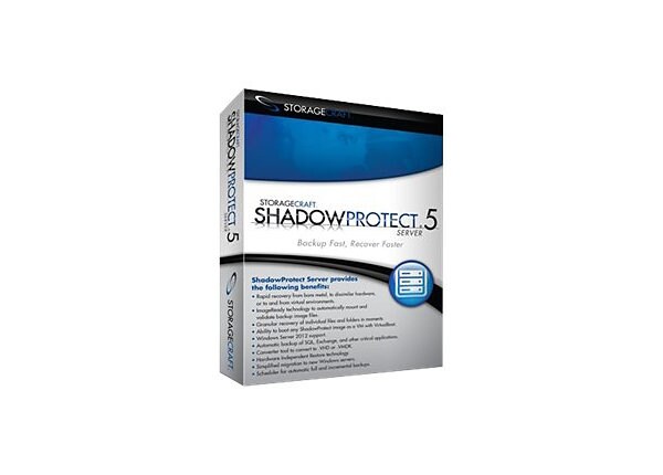 ShadowProtect Server (v. 5.x) - license + 1 Year Maintenance - 3 servers