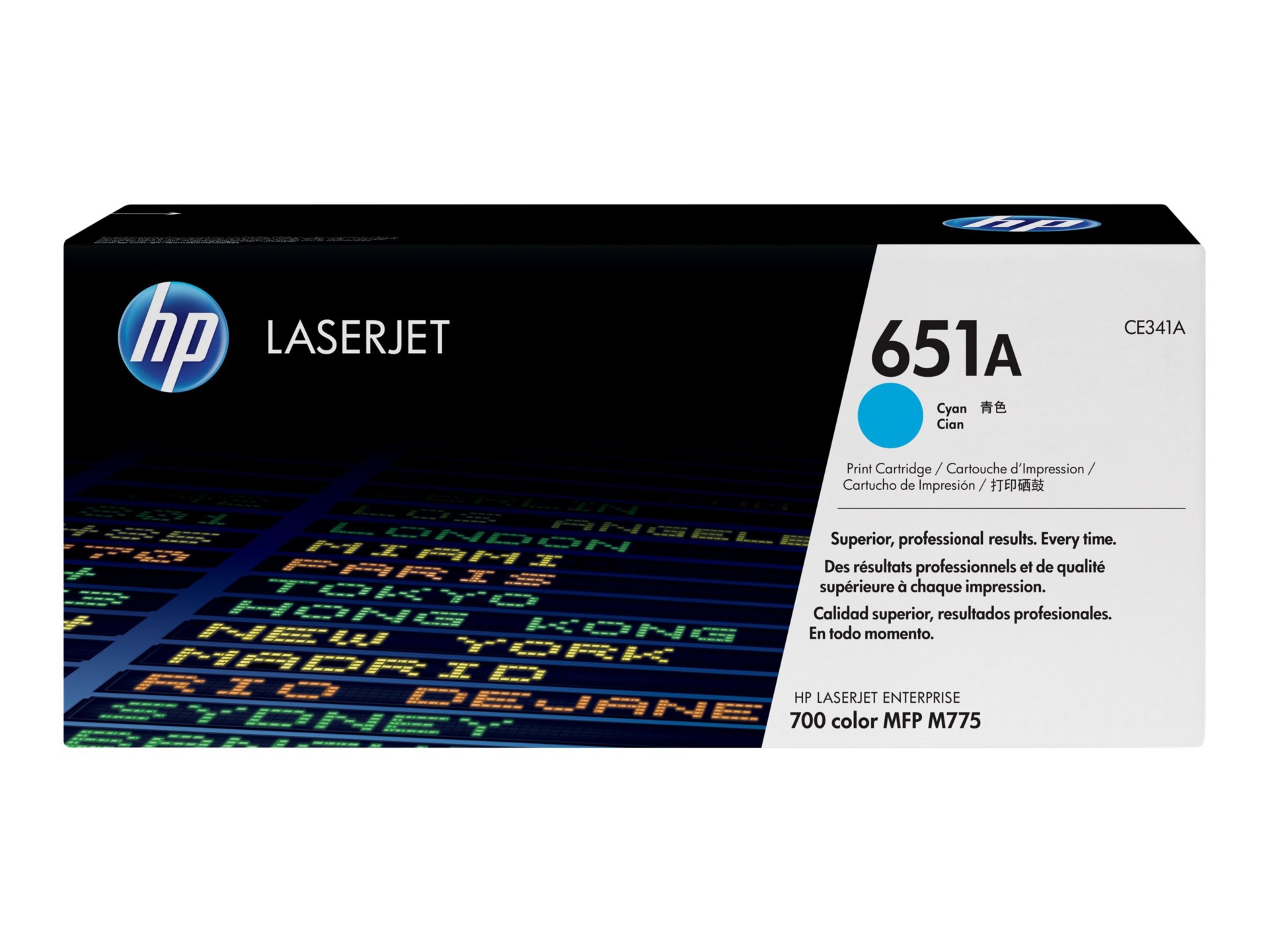 HP 651A (CE341A) Original Laser Toner Cartridge - Single Pack - Cyan - 1 Ea