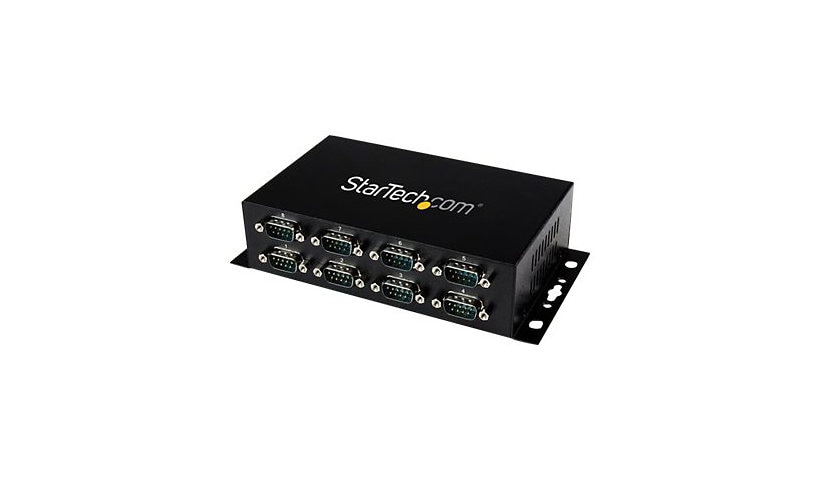 StarTech.com 8 Port USB to Serial RS232 Adapter - Wall Mount - Din Rail - COM Port Retention - FTDI USB to DB9 RS232 Hub