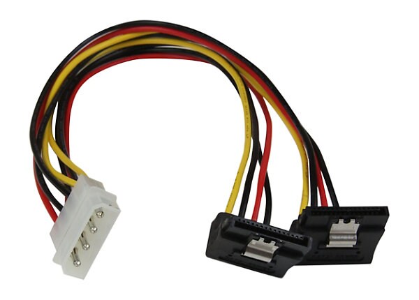 StarTech.com 12" LP4 to 2x Right Angle Latching SATA Power Y Cable Splitter - power adapter - 30 cm