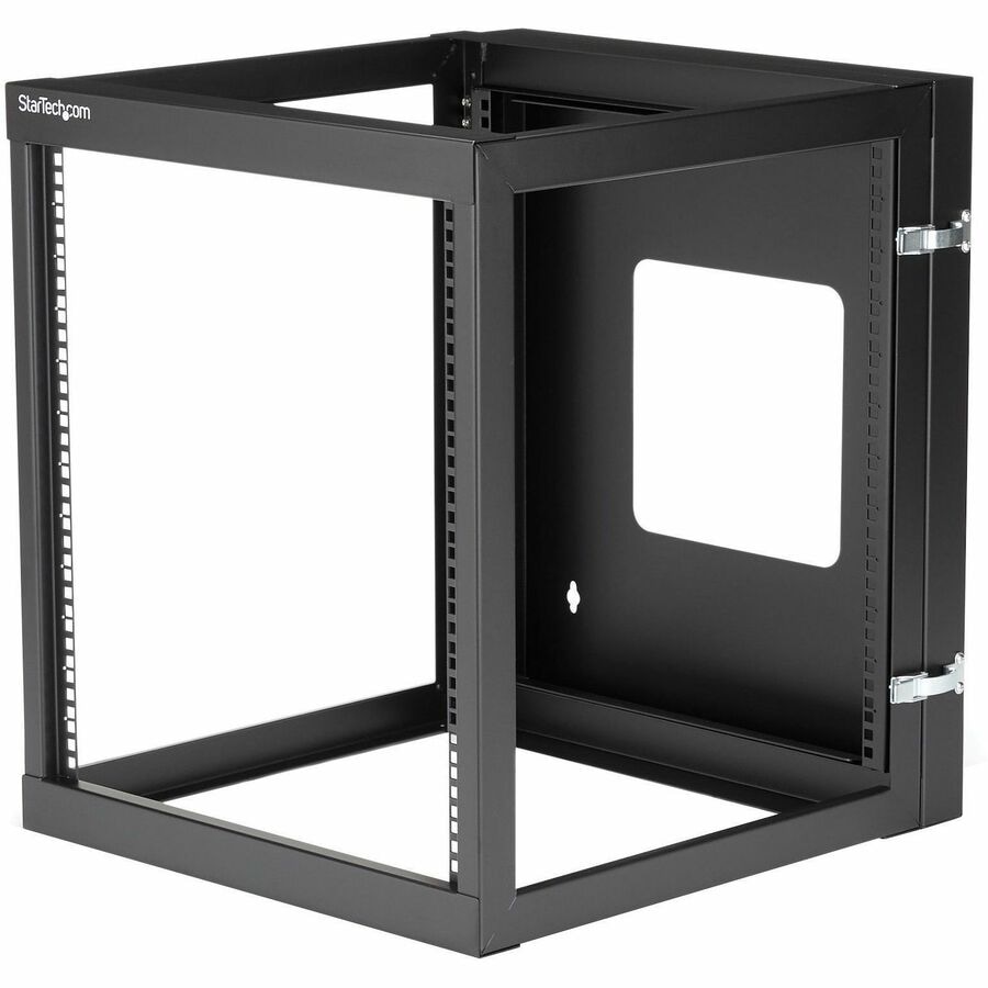 StarTech.com 4-Post 12U Hinged Wall-Mount Network Rack, 19" Open Frame Serv