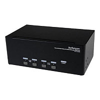 StarTech.com 4 Port Triple Monitor DVI USB KVM Switch w/ Audio & USB Hub