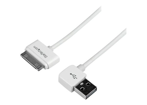 StarTech.com 1m Apple 30-pin Dock to Right Angle USB Cable iPhone iPod iPad - charging / data cable - 1 m