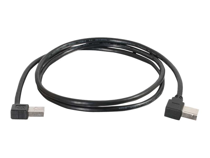 C2G 10ft Right Angle USB A to USB B Cable - USB A to B Cable - USB 2.0 - Black - M/M